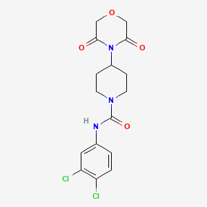 molecular formula C16H17Cl2N3O4 B2818987 N-(3,4-Dichlorophenyl)-4-(3,5-dioxomorpholin-4-yl)piperidine-1-carboxamide CAS No. 2309191-93-1