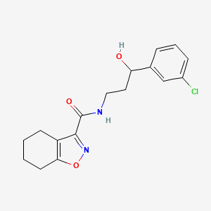 molecular formula C17H19ClN2O3 B2818992 N-[3-(3-chlorophenyl)-3-hydroxypropyl]-4,5,6,7-tetrahydro-1,2-benzoxazole-3-carboxamide CAS No. 2034466-97-0