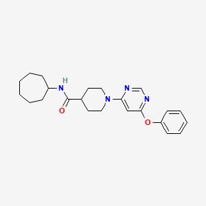 molecular formula C23H30N4O2 B2819011 N-cycloheptyl-1-(6-phenoxypyrimidin-4-yl)piperidine-4-carboxamide CAS No. 1251621-87-0
