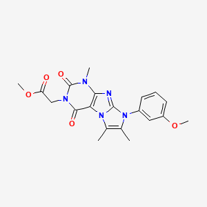 molecular formula C20H21N5O5 B2819021 methyl 2-[8-(3-methoxyphenyl)-1,6,7-trimethyl-2,4-dioxo-1H,2H,3H,4H,8H-imidazo[1,2-g]purin-3-yl]acetate CAS No. 896828-01-6
