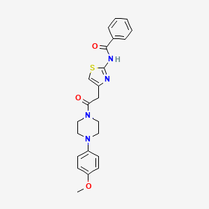 molecular formula C23H24N4O3S B2819028 N-(4-(2-(4-(4-methoxyphenyl)piperazin-1-yl)-2-oxoethyl)thiazol-2-yl)benzamide CAS No. 941943-04-0