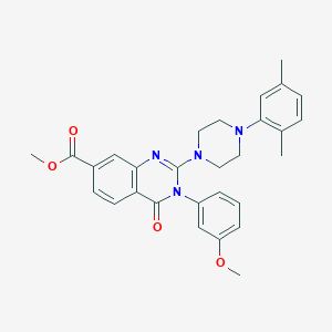 molecular formula C29H30N4O4 B2819035 Methyl 2-[4-(2,5-dimethylphenyl)piperazin-1-yl]-3-(3-methoxyphenyl)-4-oxo-3,4-dihydroquinazoline-7-carboxylate CAS No. 1112374-49-8