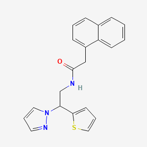 molecular formula C21H19N3OS B2819071 2-(naphthalen-1-yl)-N-[2-(1H-pyrazol-1-yl)-2-(thiophen-2-yl)ethyl]acetamide CAS No. 2034273-36-2