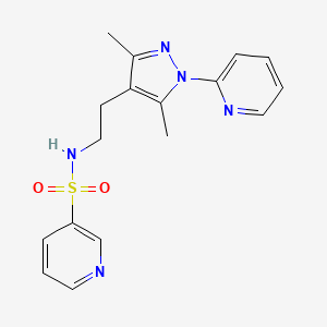 molecular formula C17H19N5O2S B2819081 N-(2-(3,5-dimethyl-1-(pyridin-2-yl)-1H-pyrazol-4-yl)ethyl)pyridine-3-sulfonamide CAS No. 2034620-39-6