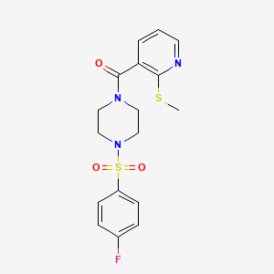 molecular formula C17H18FN3O3S2 B2819112 1-(4-Fluorobenzenesulfonyl)-4-[2-(methylsulfanyl)pyridine-3-carbonyl]piperazine CAS No. 848177-74-2