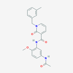 molecular formula C23H23N3O4 B2819124 N-(5-acetamido-2-methoxyphenyl)-1-[(3-methylphenyl)methyl]-2-oxo-1,2-dihydropyridine-3-carboxamide CAS No. 933205-78-8