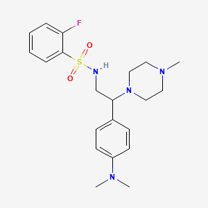 N-(2-(4-(dimethylamino)phenyl)-2-(4-methylpiperazin-1-yl)ethyl)-2-fluorobenzenesulfonamide