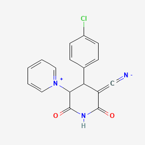 molecular formula C17H12ClN3O2 B2819206 4-(4-Chlorophenyl)-3-cyano-6-oxo-5-(1-pyridiniumyl)-1,4,5,6-tetrahydro-2-pyridinolate CAS No. 133828-97-4