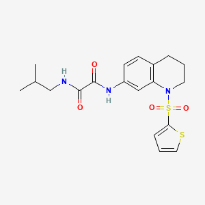 molecular formula C19H23N3O4S2 B2819208 N-(2-methylpropyl)-N'-[1-(thiophene-2-sulfonyl)-1,2,3,4-tetrahydroquinolin-7-yl]ethanediamide CAS No. 898414-18-1