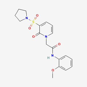 molecular formula C18H21N3O5S B2819215 N-(2-methoxyphenyl)-2-[2-oxo-3-(pyrrolidine-1-sulfonyl)-1,2-dihydropyridin-1-yl]acetamide CAS No. 1251593-91-5