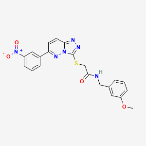 molecular formula C21H18N6O4S B2819217 N-(3-methoxybenzyl)-2-((6-(3-nitrophenyl)-[1,2,4]triazolo[4,3-b]pyridazin-3-yl)thio)acetamide CAS No. 894058-64-1