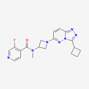 molecular formula C19H20FN7O B2819223 N-(1-(3-cyclobutyl-[1,2,4]triazolo[4,3-b]pyridazin-6-yl)azetidin-3-yl)-3-fluoro-N-methylisonicotinamide CAS No. 2319847-85-1