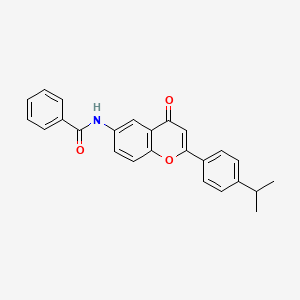 molecular formula C25H21NO3 B2819279 N-{4-oxo-2-[4-(propan-2-yl)phenyl]-4H-chromen-6-yl}benzamide CAS No. 923687-91-6