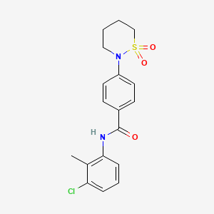 molecular formula C18H19ClN2O3S B2819289 N-(3-chloro-2-methylphenyl)-4-(1,1-dioxo-1lambda6,2-thiazinan-2-yl)benzamide CAS No. 899756-79-7
