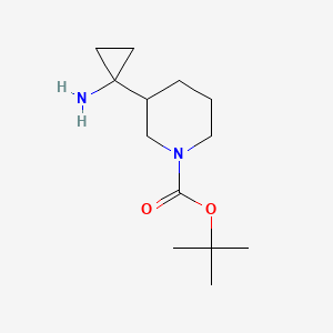 molecular formula C13H24N2O2 B2819318 Tert-butyl 3-(1-aminocyclopropyl)piperidine-1-carboxylate CAS No. 1374653-38-9
