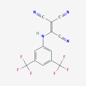 molecular formula C13H4F6N4 B2819341 1-{[3,5-bis(trifluoromethyl)phenyl]amino}eth-1-ene-1,2,2-tricarbonitrile CAS No. 113710-36-4