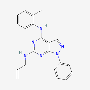 molecular formula C21H20N6 B2819348 N~4~-(2-methylphenyl)-1-phenyl-N~6~-(prop-2-en-1-yl)-1H-pyrazolo[3,4-d]pyrimidine-4,6-diamine CAS No. 955336-35-3