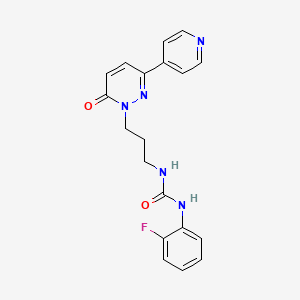 molecular formula C19H18FN5O2 B2819366 1-(2-fluorophenyl)-3-(3-(6-oxo-3-(pyridin-4-yl)pyridazin-1(6H)-yl)propyl)urea CAS No. 1105246-58-9