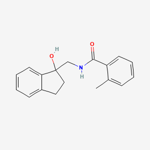 molecular formula C18H19NO2 B2819414 N-((1-hydroxy-2,3-dihydro-1H-inden-1-yl)methyl)-2-methylbenzamide CAS No. 1396870-33-9