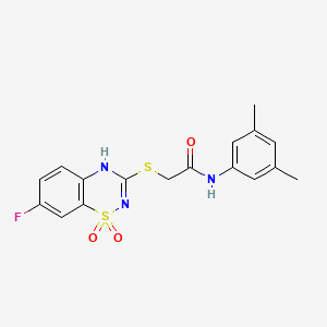 molecular formula C17H16FN3O3S2 B2819428 N-(3,5-dimethylphenyl)-2-[(7-fluoro-1,1-dioxo-4H-1lambda6,2,4-benzothiadiazin-3-yl)sulfanyl]acetamide CAS No. 886953-29-3
