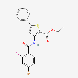 molecular formula C20H15BrFNO3S B2819472 Ethyl 3-(4-bromo-2-fluorobenzamido)-5-phenylthiophene-2-carboxylate CAS No. 392290-08-3