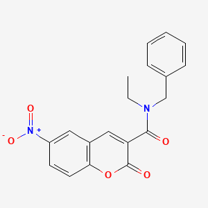 molecular formula C19H16N2O5 B2819501 N-benzyl-N-ethyl-6-nitro-2-oxo-2H-chromene-3-carboxamide CAS No. 899993-46-5