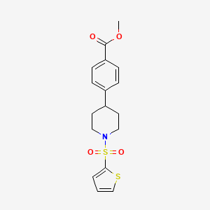 molecular formula C17H19NO4S2 B2819517 Methyl 4-(1-(thiophen-2-ylsulfonyl)piperidin-4-yl)benzoate CAS No. 1421515-61-8