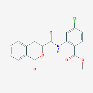 molecular formula C18H14ClNO5 B2819519 methyl 4-chloro-2-(1-oxo-3,4-dihydro-1H-2-benzopyran-3-amido)benzoate CAS No. 868154-31-8
