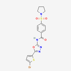 N-(5-(5-bromothiophen-2-yl)-1,3,4-oxadiazol-2-yl)-4-(pyrrolidin-1-ylsulfonyl)benzamide