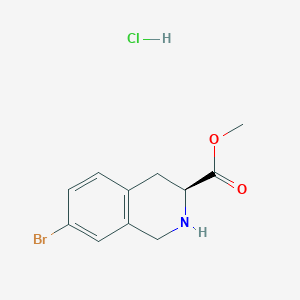 molecular formula C11H13BrClNO2 B2819543 Methyl (3S)-7-bromo-1,2,3,4-tetrahydroisoquinoline-3-carboxylate;hydrochloride CAS No. 2416218-25-0