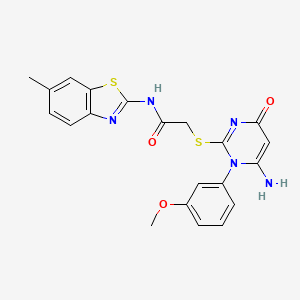 2-((6-amino-1-(3-methoxyphenyl)-4-oxo-1,4-dihydropyrimidin-2-yl)thio)-N-(6-methylbenzo[d]thiazol-2-yl)acetamide
