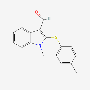 molecular formula C17H15NOS B2819551 1-methyl-2-[(4-methylphenyl)sulfanyl]-1H-indole-3-carbaldehyde CAS No. 338416-19-6