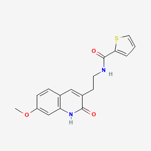 molecular formula C17H16N2O3S B2819552 N-(2-(7-methoxy-2-oxo-1,2-dihydroquinolin-3-yl)ethyl)thiophene-2-carboxamide CAS No. 851405-73-7