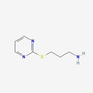 molecular formula C7H11N3S B2819559 3-(pyrimidin-2-ylsulfanyl)propan-1-amine CAS No. 64380-81-0