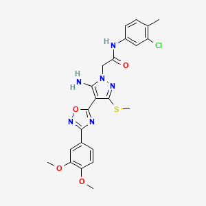 2-(5-amino-4-(3-(3,4-dimethoxyphenyl)-1,2,4-oxadiazol-5-yl)-3-(methylthio)-1H-pyrazol-1-yl)-N-(3-chloro-4-methylphenyl)acetamide