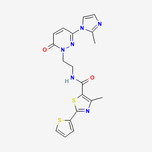 4-methyl-N-(2-(3-(2-methyl-1H-imidazol-1-yl)-6-oxopyridazin-1(6H)-yl)ethyl)-2-(thiophen-2-yl)thiazole-5-carboxamide