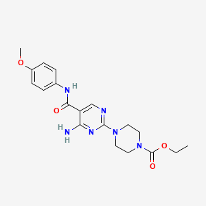 Ethyl 4-(4-amino-5-((4-methoxyphenyl)carbamoyl)pyrimidin-2-yl)piperazine-1-carboxylate