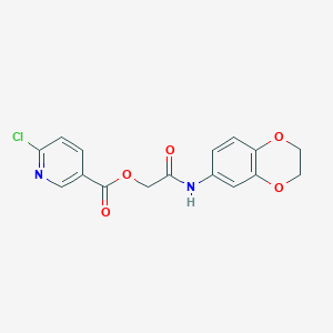 [2-(2,3-Dihydro-1,4-benzodioxin-6-ylamino)-2-oxoethyl] 6-chloropyridine-3-carboxylate