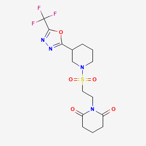 1-(2-((3-(5-(Trifluoromethyl)-1,3,4-oxadiazol-2-yl)piperidin-1-yl)sulfonyl)ethyl)piperidine-2,6-dione