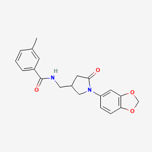 N-((1-(benzo[d][1,3]dioxol-5-yl)-5-oxopyrrolidin-3-yl)methyl)-3-methylbenzamide