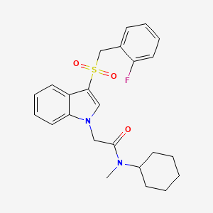 N-cyclohexyl-2-(3-((2-fluorobenzyl)sulfonyl)-1H-indol-1-yl)-N-methylacetamide