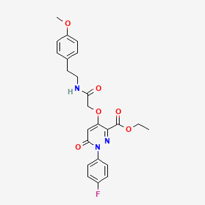 molecular formula C24H24FN3O6 B2819634 ethyl 1-(4-fluorophenyl)-4-({[2-(4-methoxyphenyl)ethyl]carbamoyl}methoxy)-6-oxo-1,6-dihydropyridazine-3-carboxylate CAS No. 899733-42-7