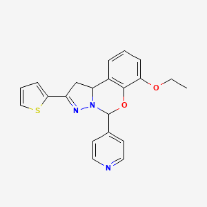 7-ethoxy-5-(pyridin-4-yl)-2-(thiophen-2-yl)-5,10b-dihydro-1H-benzo[e]pyrazolo[1,5-c][1,3]oxazine