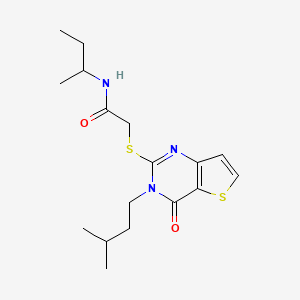 molecular formula C17H25N3O2S2 B2819647 N-(butan-2-yl)-2-{[3-(3-methylbutyl)-4-oxo-3H,4H-thieno[3,2-d]pyrimidin-2-yl]sulfanyl}acetamide CAS No. 440329-87-3