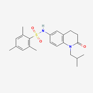 molecular formula C22H28N2O3S B2819649 N-(1-异丁基-2-氧代-1,2,3,4-四氢喹啉-6-基)-2,4,6-三甲基苯基磺酰胺 CAS No. 941912-31-8