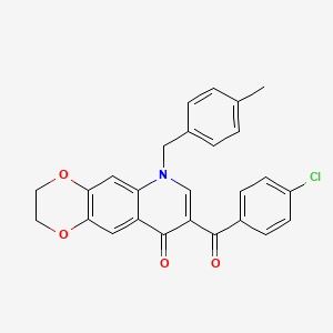 8-(4-Chlorobenzoyl)-6-[(4-methylphenyl)methyl]-2,3-dihydro-[1,4]dioxino[2,3-g]quinolin-9-one