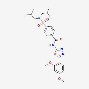 4-[bis(2-methylpropyl)sulfamoyl]-N-[5-(2,4-dimethoxyphenyl)-1,3,4-oxadiazol-2-yl]benzamide