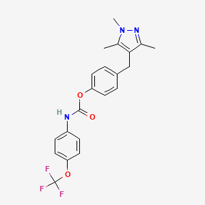 4-[(1,3,5-trimethyl-1H-pyrazol-4-yl)methyl]phenyl N-[4-(trifluoromethoxy)phenyl]carbamate