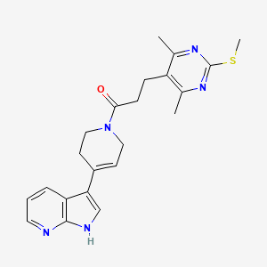 3-[4,6-dimethyl-2-(methylsulfanyl)pyrimidin-5-yl]-1-(4-{1H-pyrrolo[2,3-b]pyridin-3-yl}-1,2,3,6-tetrahydropyridin-1-yl)propan-1-one