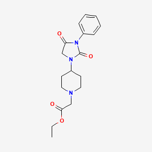 Ethyl 2-(4-(2,4-dioxo-3-phenylimidazolidin-1-yl)piperidin-1-yl)acetate